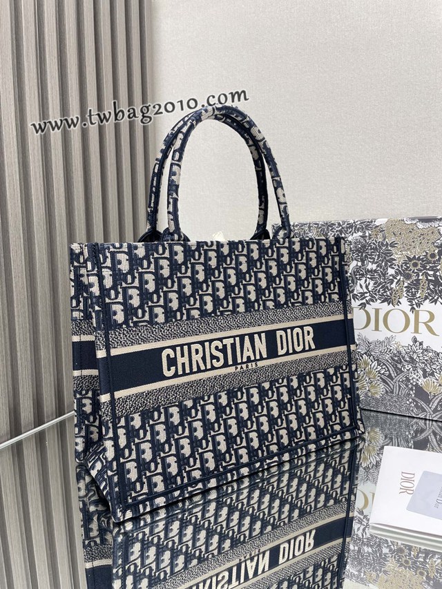Dior专柜新款TOTE包迪奥高仿原单经典经典老花蓝中号购物袋手提托特包 djfk1365